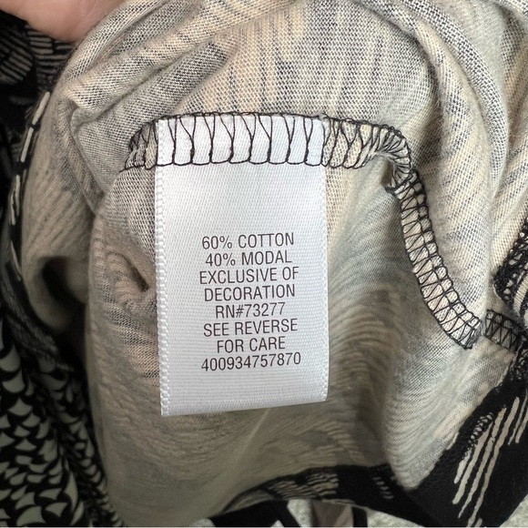 Sonoma | Black Beige Patterned Short Sleeve Midi Dress Size L - Picture 9 of 10